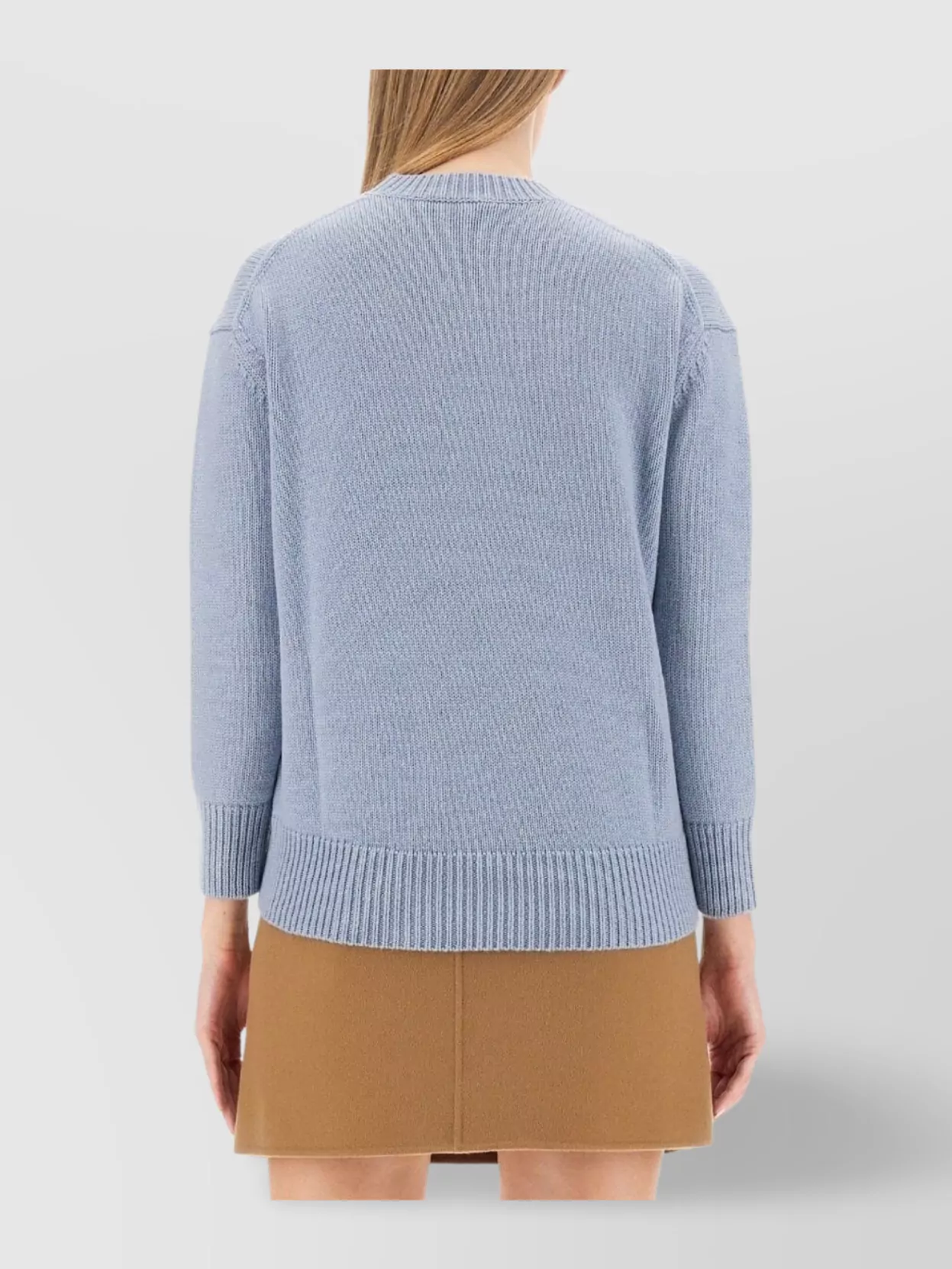 S Max Mara Soft Knit Crew Neck Long Sleeve Top