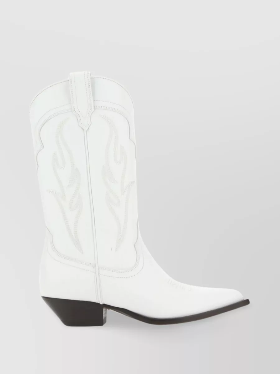Shop Sonora Santa Fe Embroidered Leather Ankle Boots In White