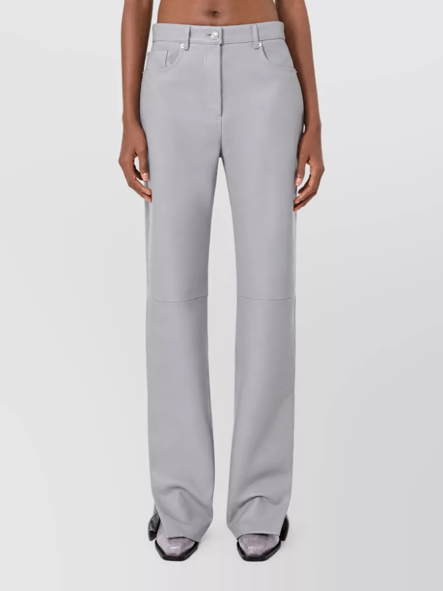 Sportmax Leather Straight-Leg Trousers