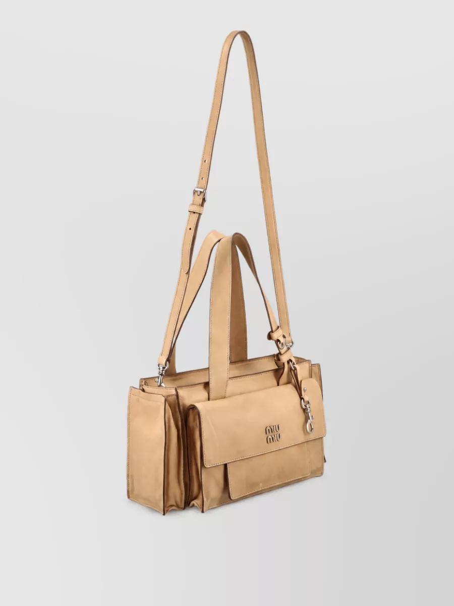 Miu Miu Pocket Leather Tote Bag