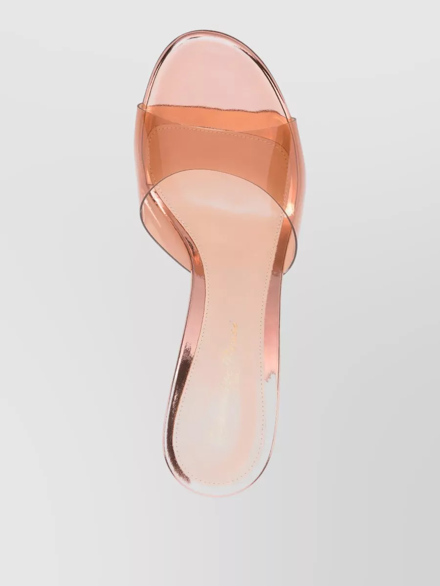 Gianvito Rossi Sofia Mule Metallic Leather Plexiglas 70