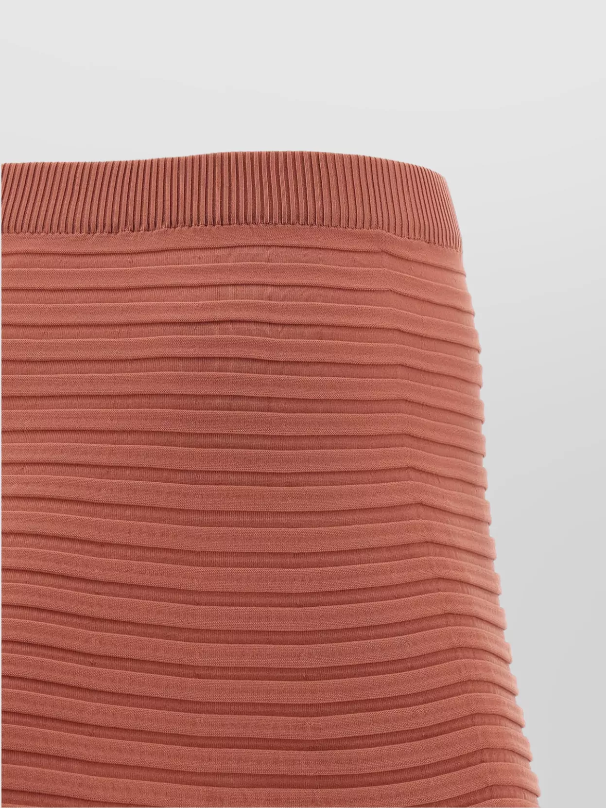 Issey Miyake A-line Knit Skirt Elastic Waistband In Brown