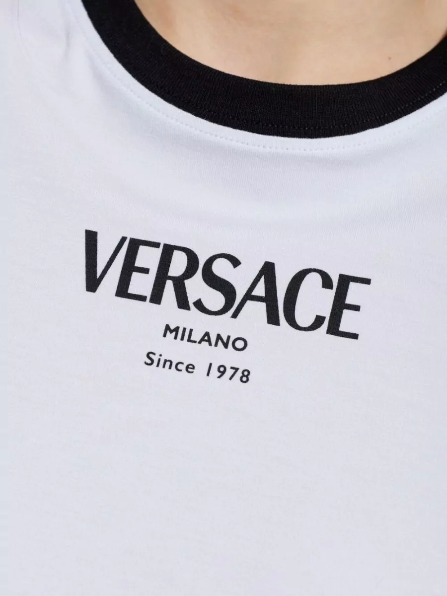 Versace Crew Neck Nylon And Silk Top