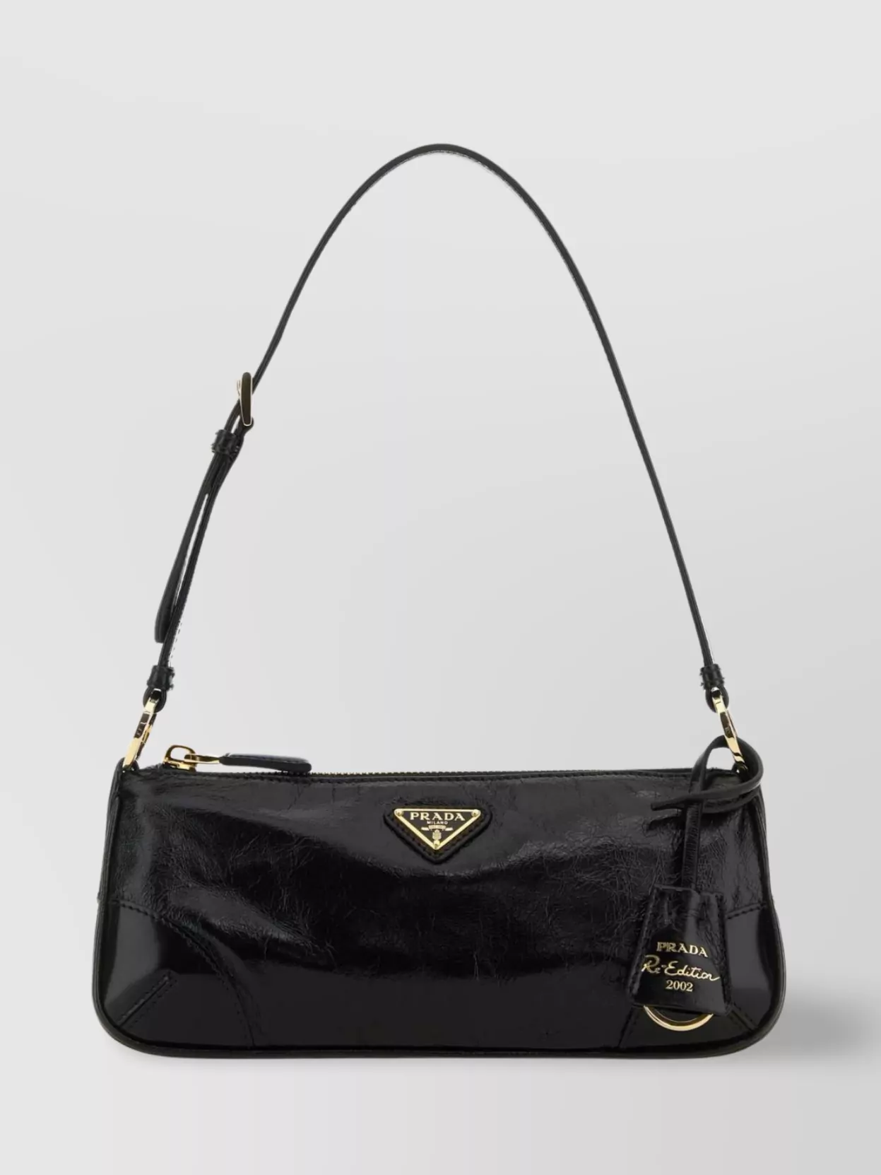 Prada Leather Re-Edition 2002 Bag With Patent Finish