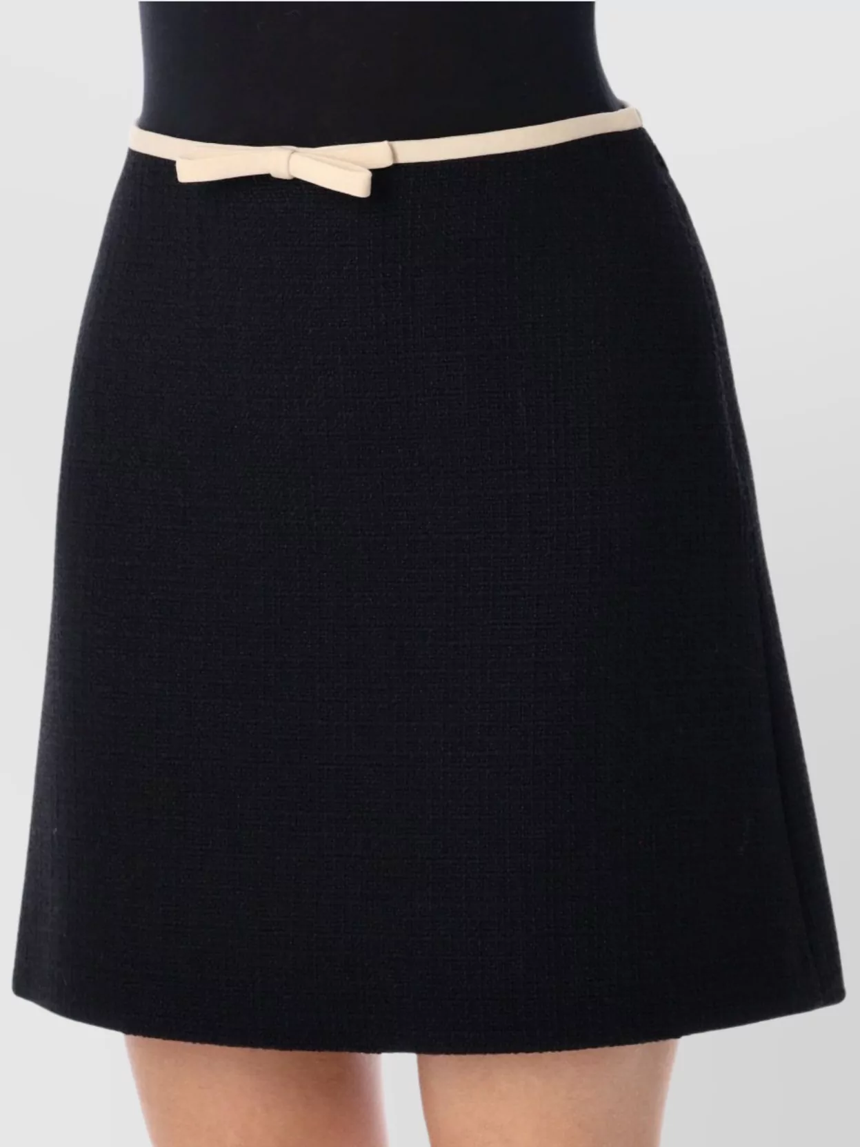 Valentino High-waisted Mini Skirt Bow Detail In Black
