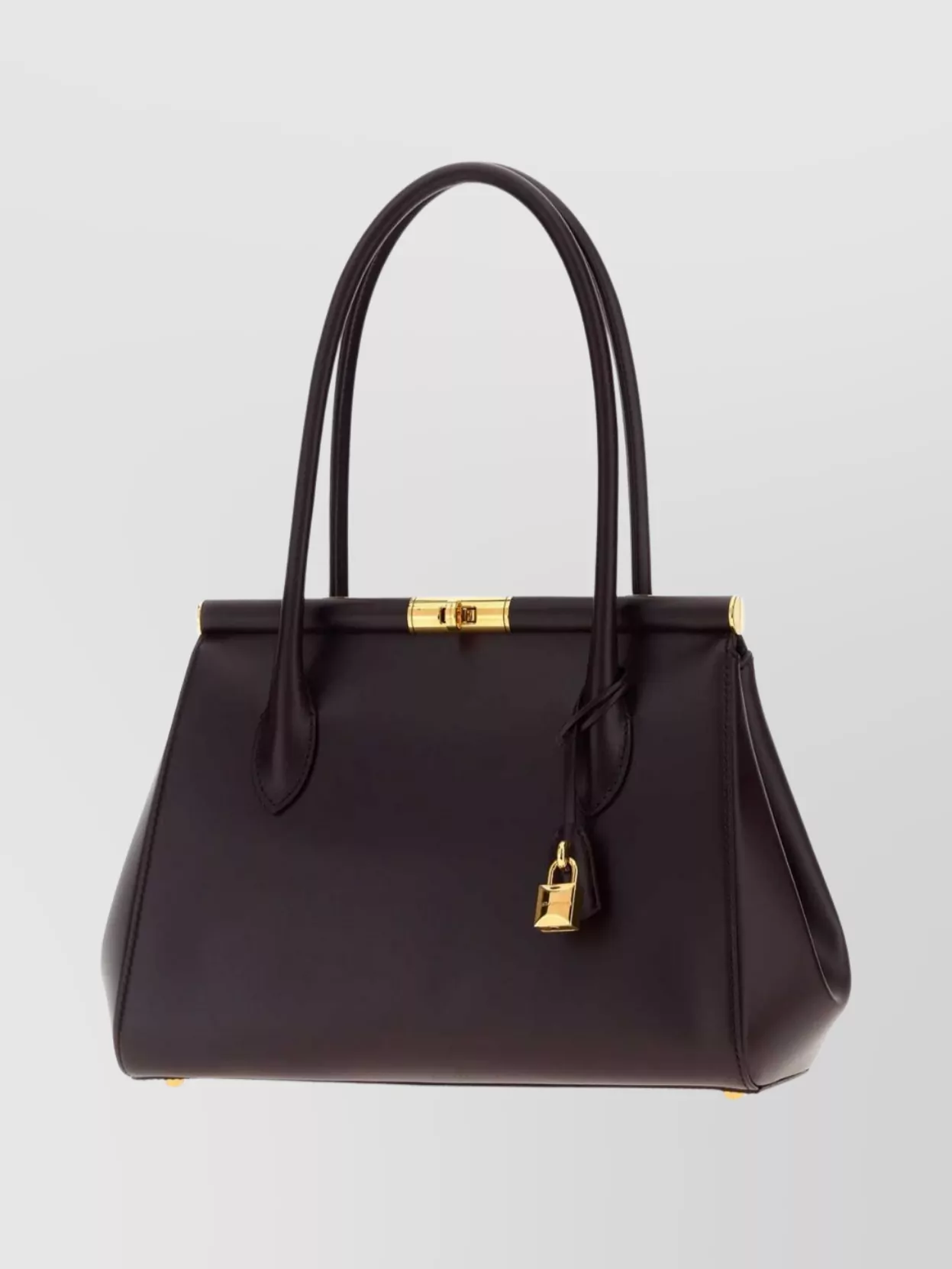 Dolce & Gabbana Aubergine Leather Everyday Marlene Shoulder Bag In Brown