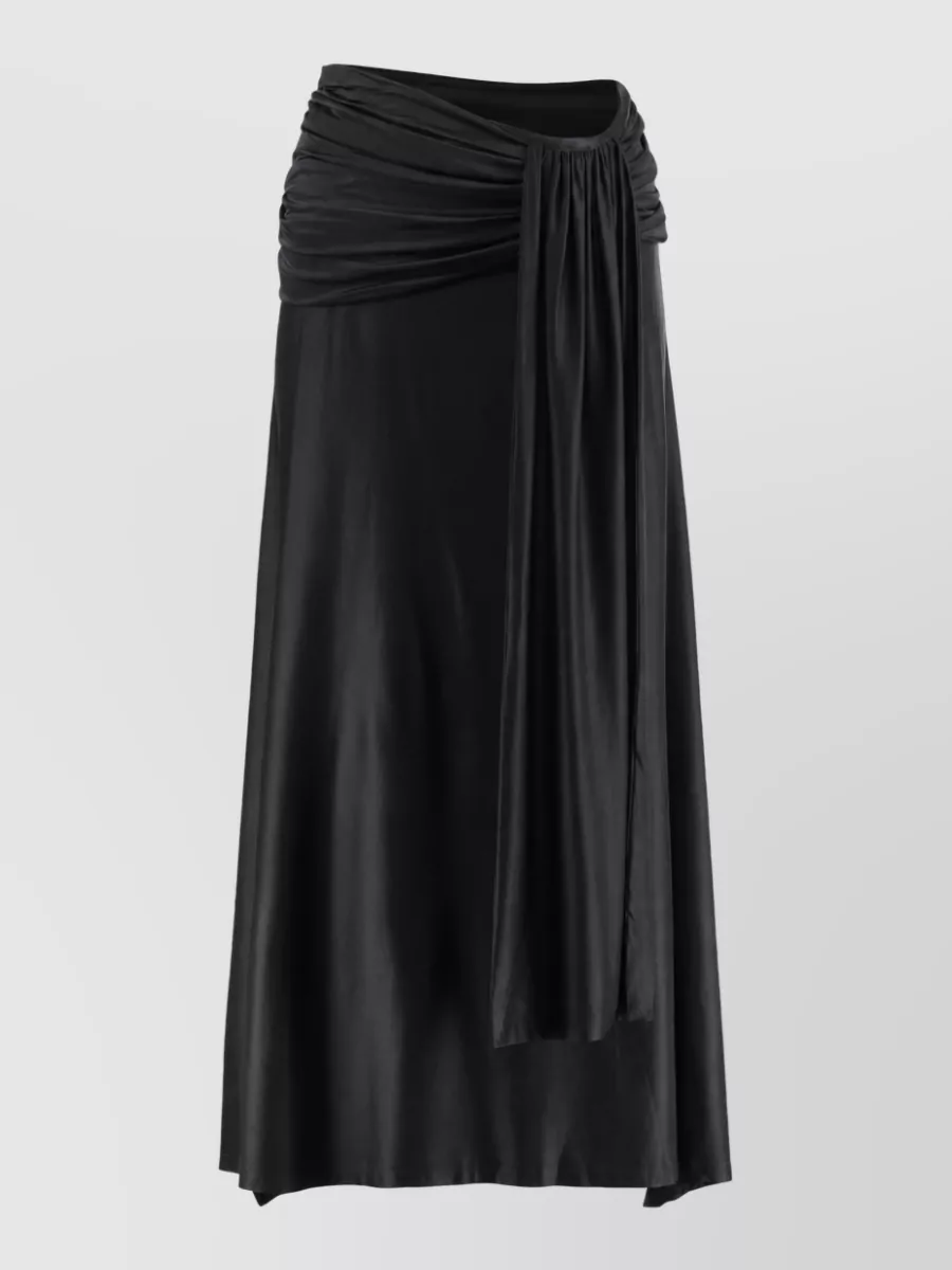 Paco Rabanne satin wrap skirt