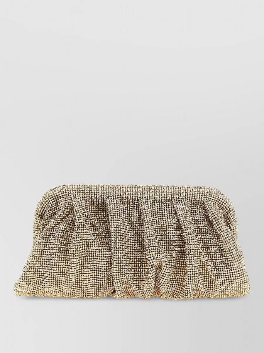 Benedetta Bruzziches Crystal-Embellished Draped Clutch Bag