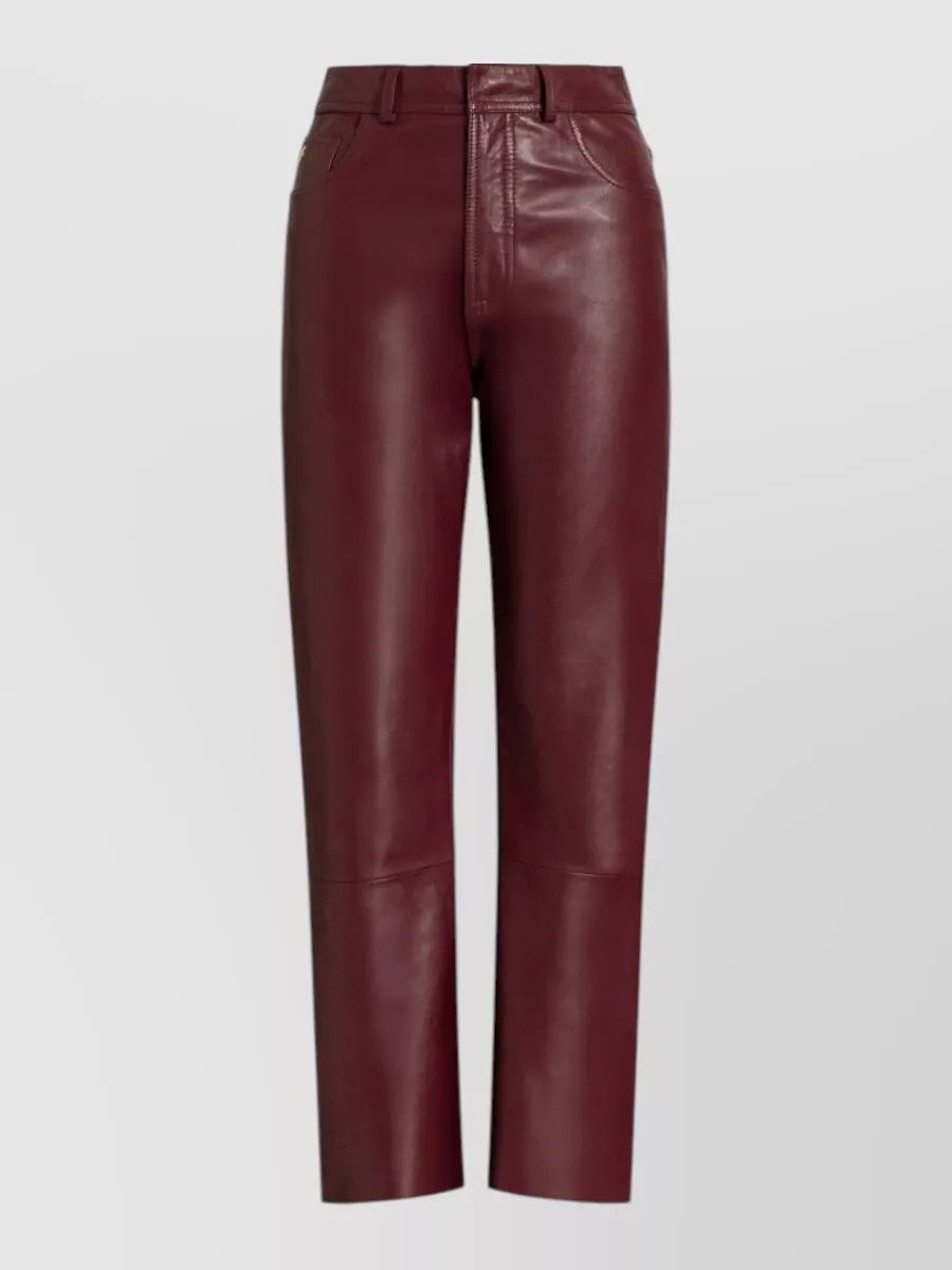 Alberta Ferretti faux leather high-rise trousers