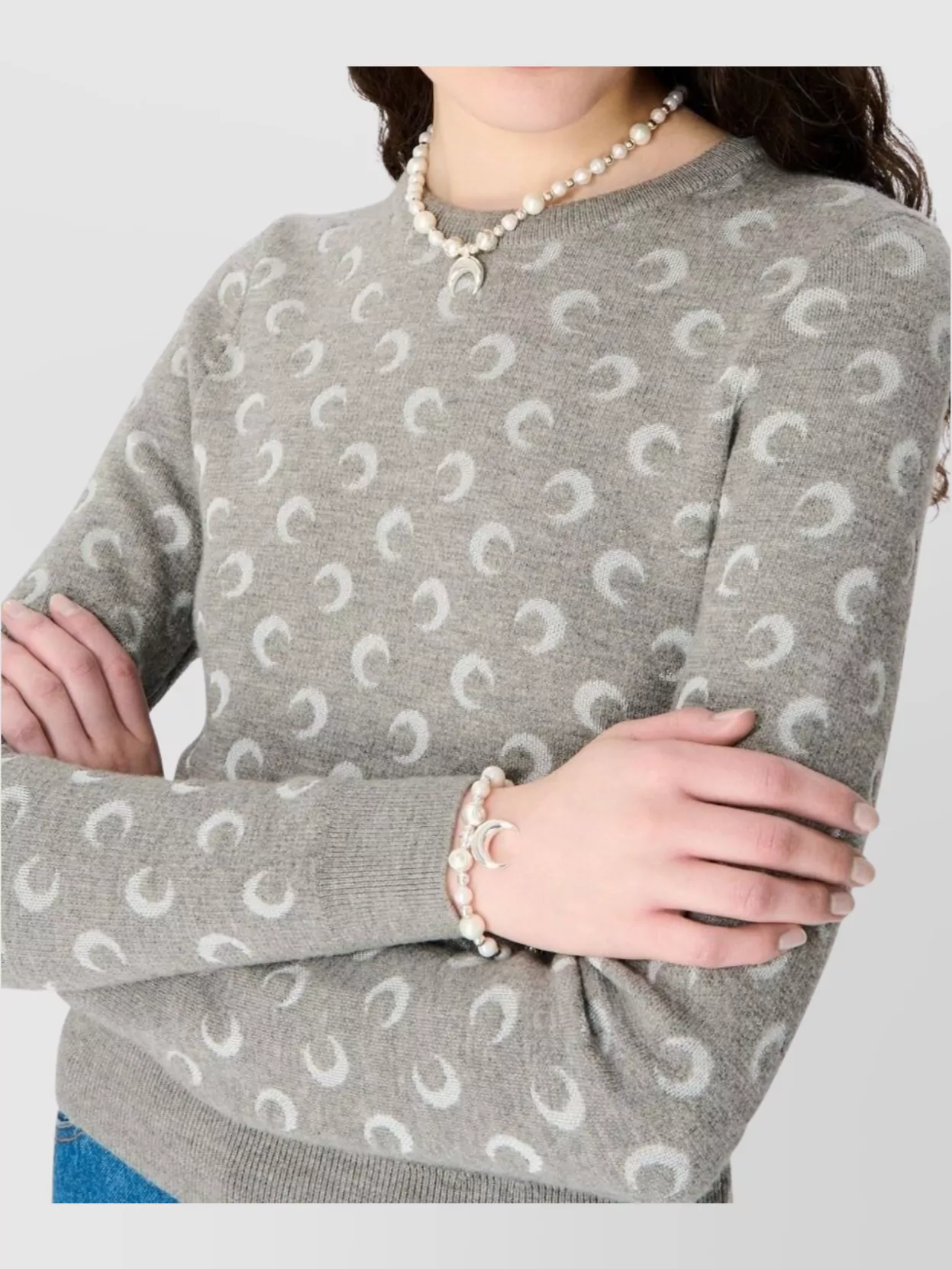 Marine Serre Crescent Moon Pattern Knit Cardigan