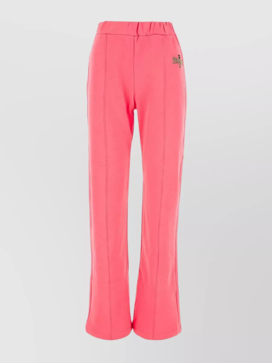 Shop Chiara Ferragni Joggers With Pleated Elasticated Waistband In Pink