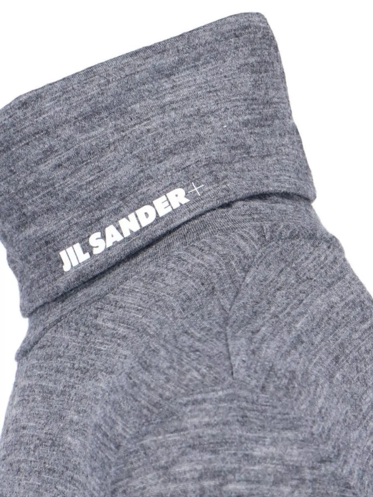 Jil Sander Long Sleeve Top With Funnel Neckline In Gray