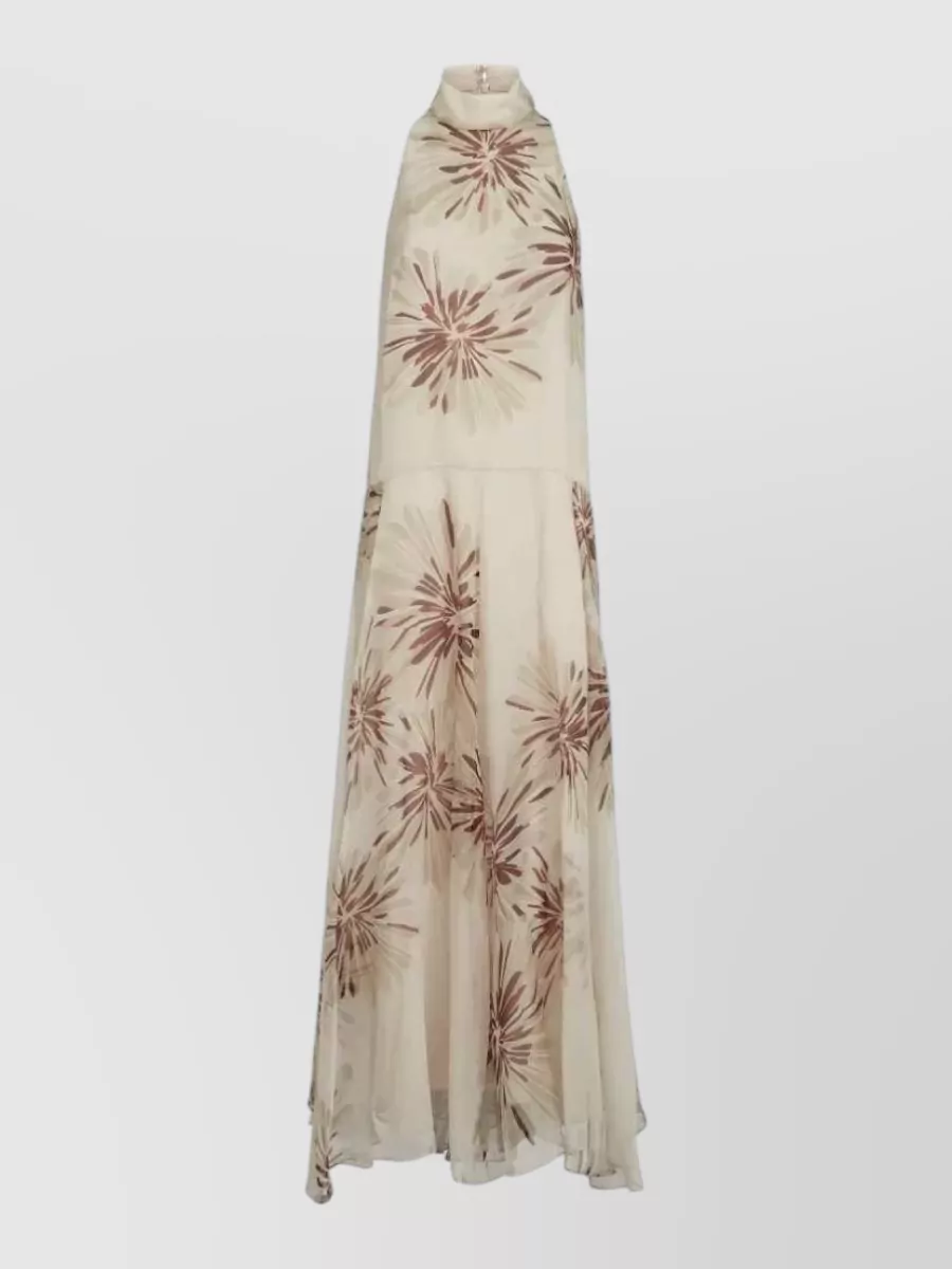 Brunello Cucinelli Silk Sleeveless Floral-Print Maxi Dress