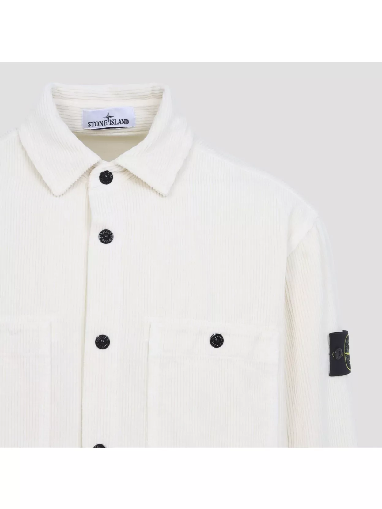 Stone Island Cotton Velvet Overshirt Buttoned Pockets