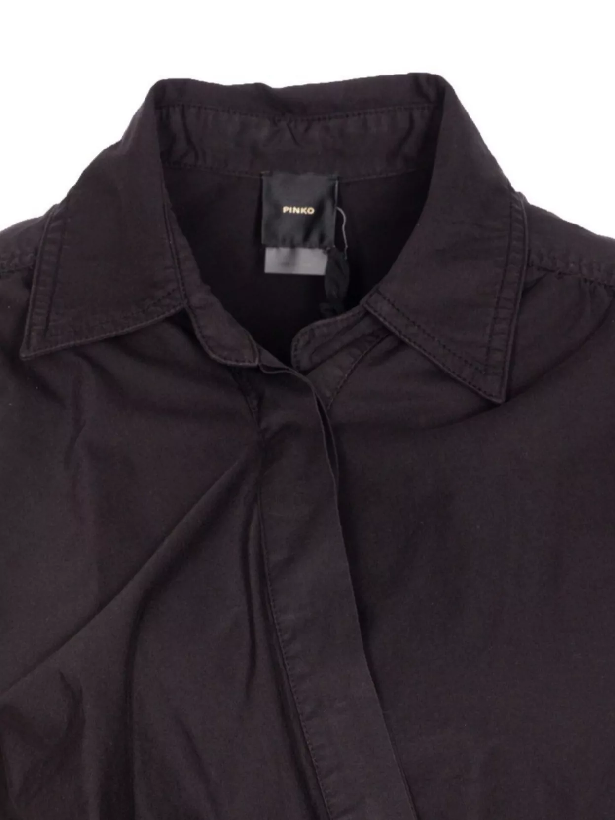 Pinko Draped Mini Dress Belted Waist In Black