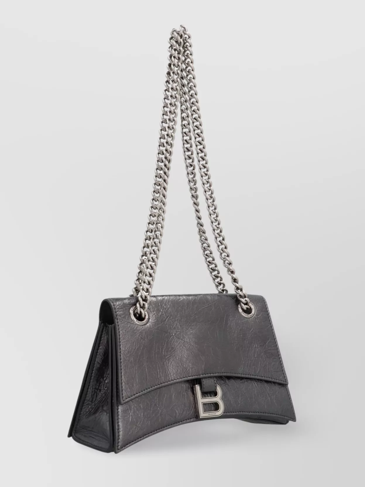 Balenciaga Crush Metallic Leather Chain Strap Shoulder Bag