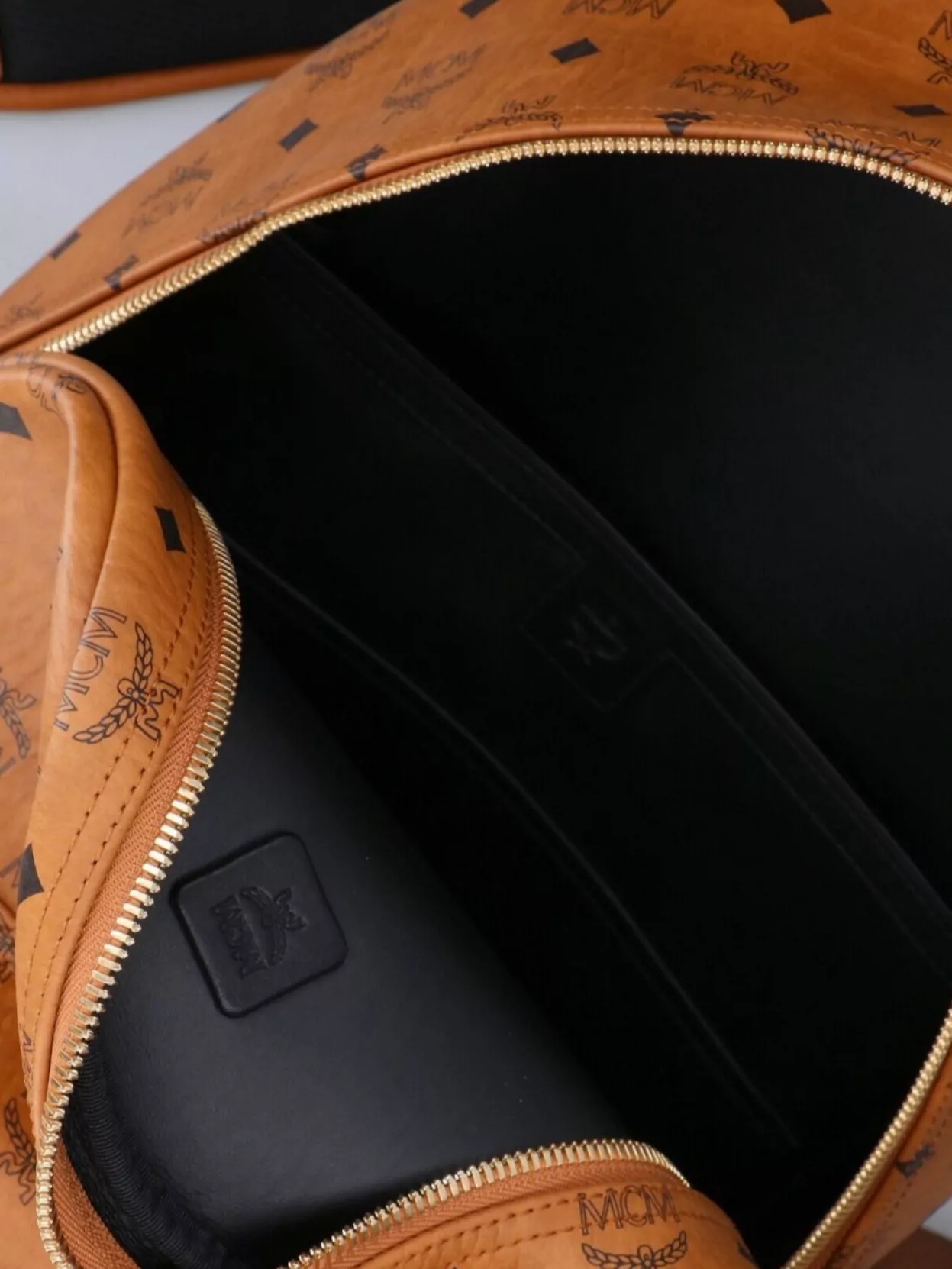 Mcm Studded Front Zip Backpack