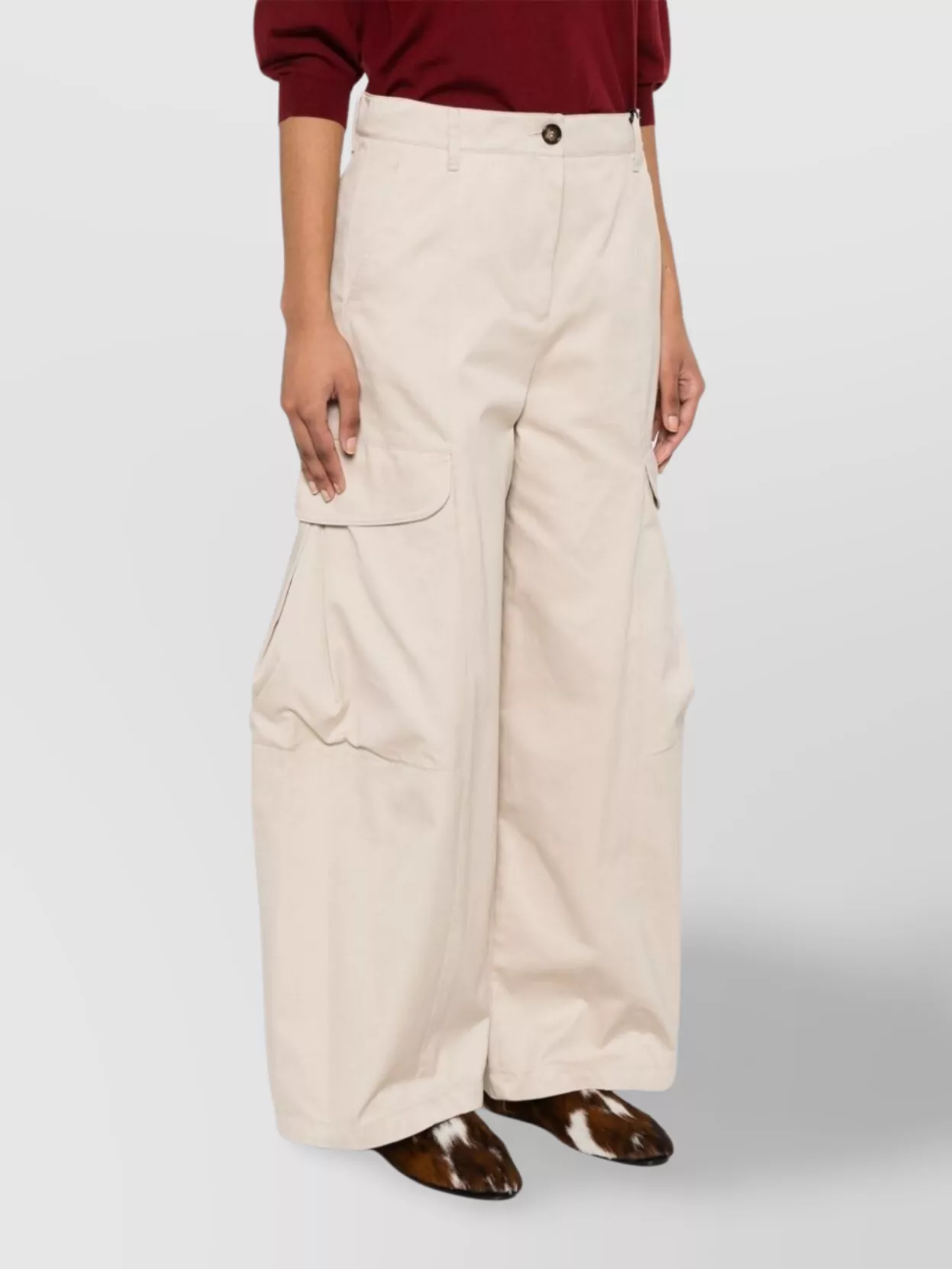 Shop 's Max Mara Wide-leg Cargo Trousers With Multiple Pockets