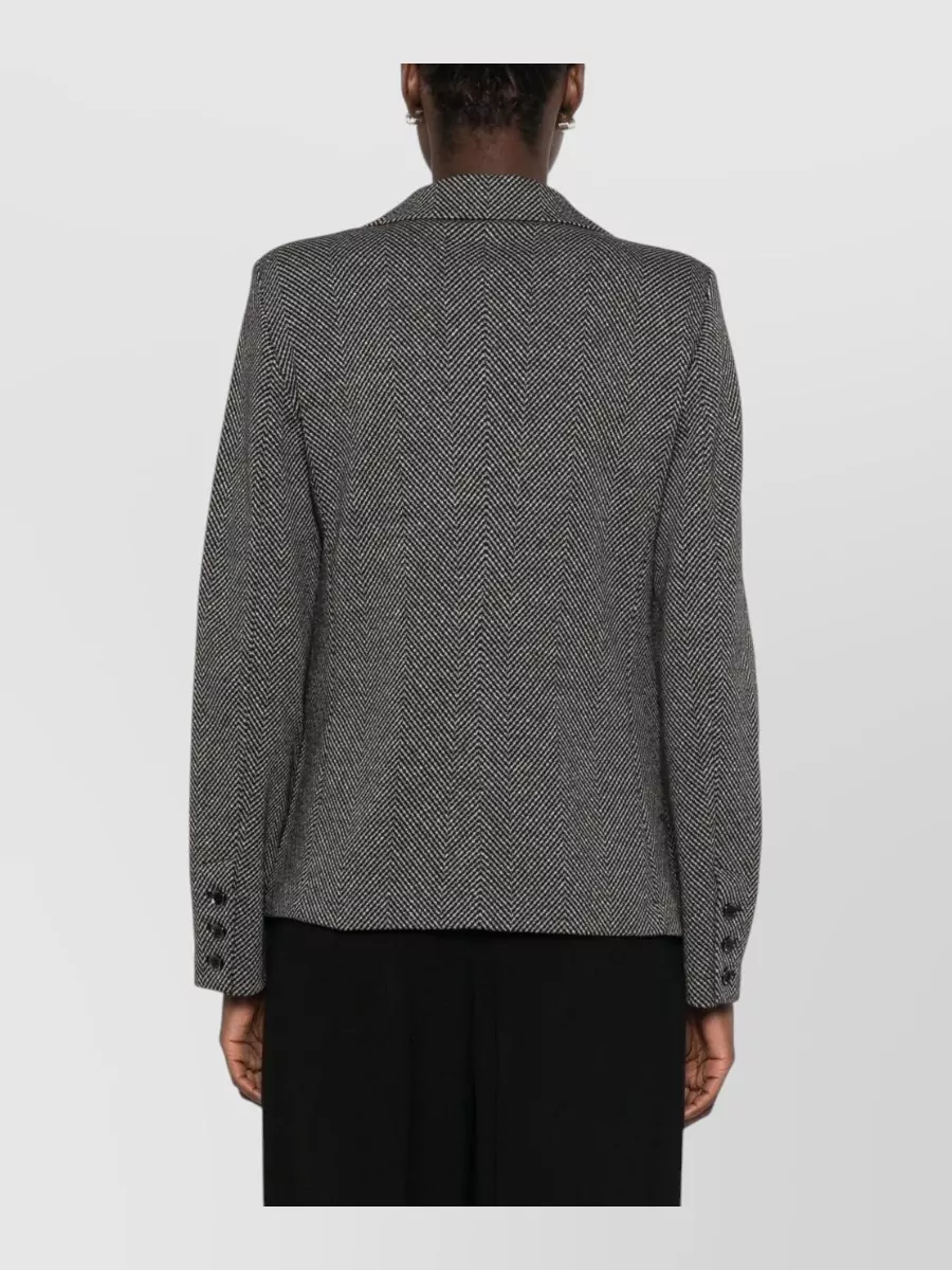 Emporio Armani Herringbone Single-Breasted Suit Jacket