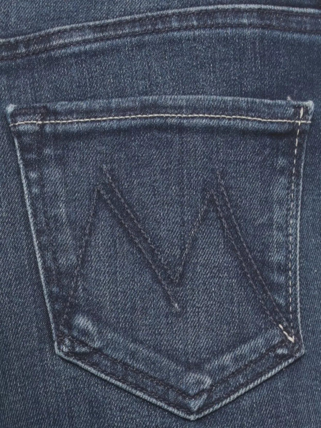 Mother Straight Leg Denim Trousers With Five Pockets In Blue