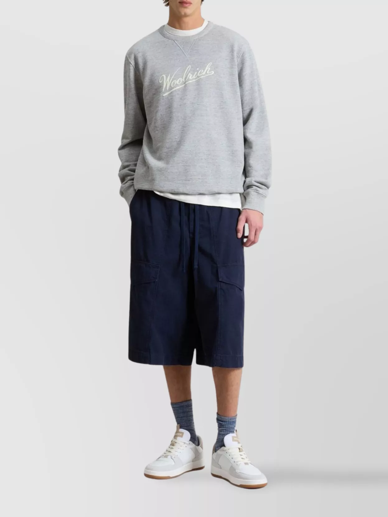 Woolrich Logo Crewneck Sweater Ribbed Finish