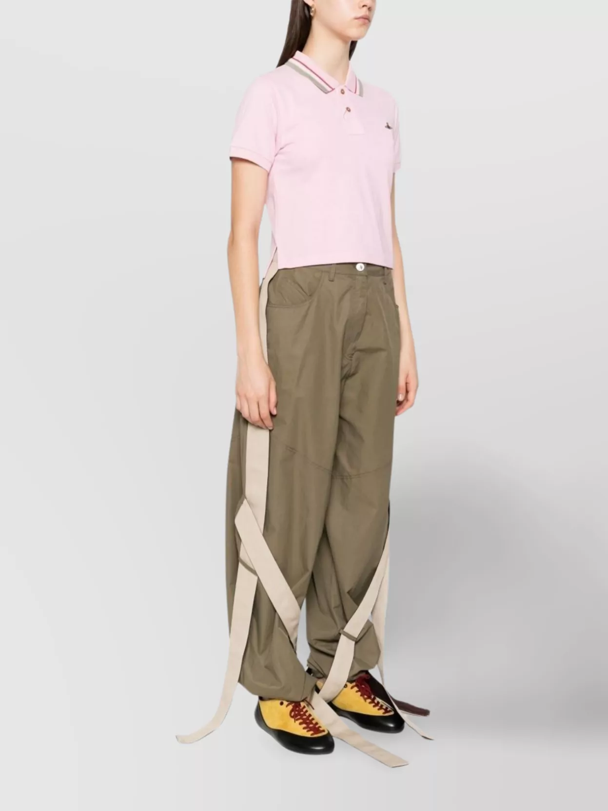 Vivienne Westwood Collared Polo Top Striped Sleeves