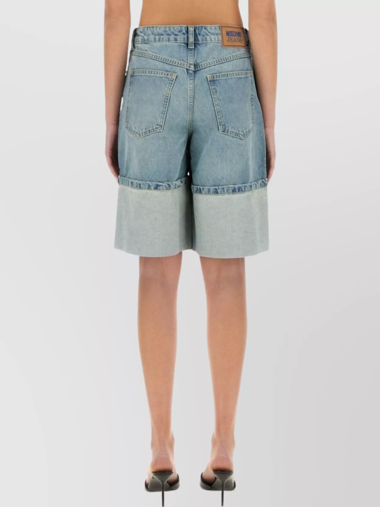 Moschino Wide Fit Denim Bermuda Shorts With Contrast Hem