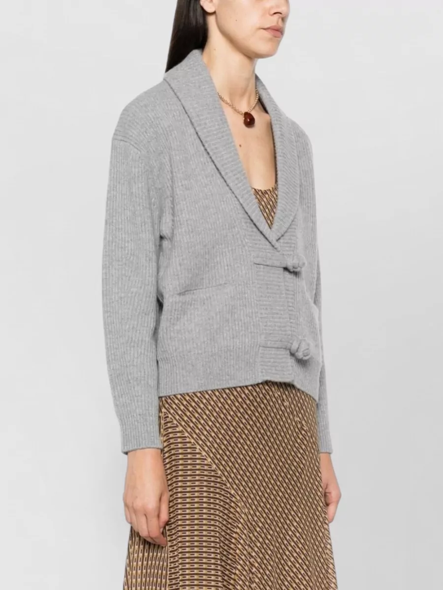 Forte Forte cashmere wool ribbed knit shawl collar cardigan