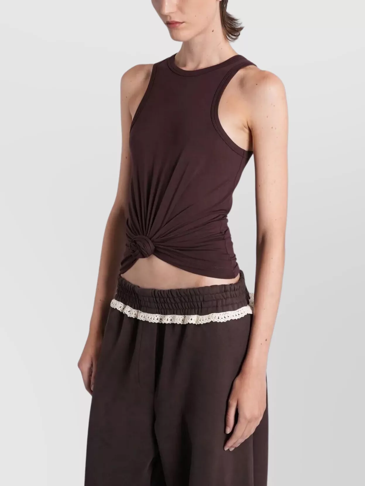 Magda Butrym Knotted Racerback Sleeveless Cropped Top