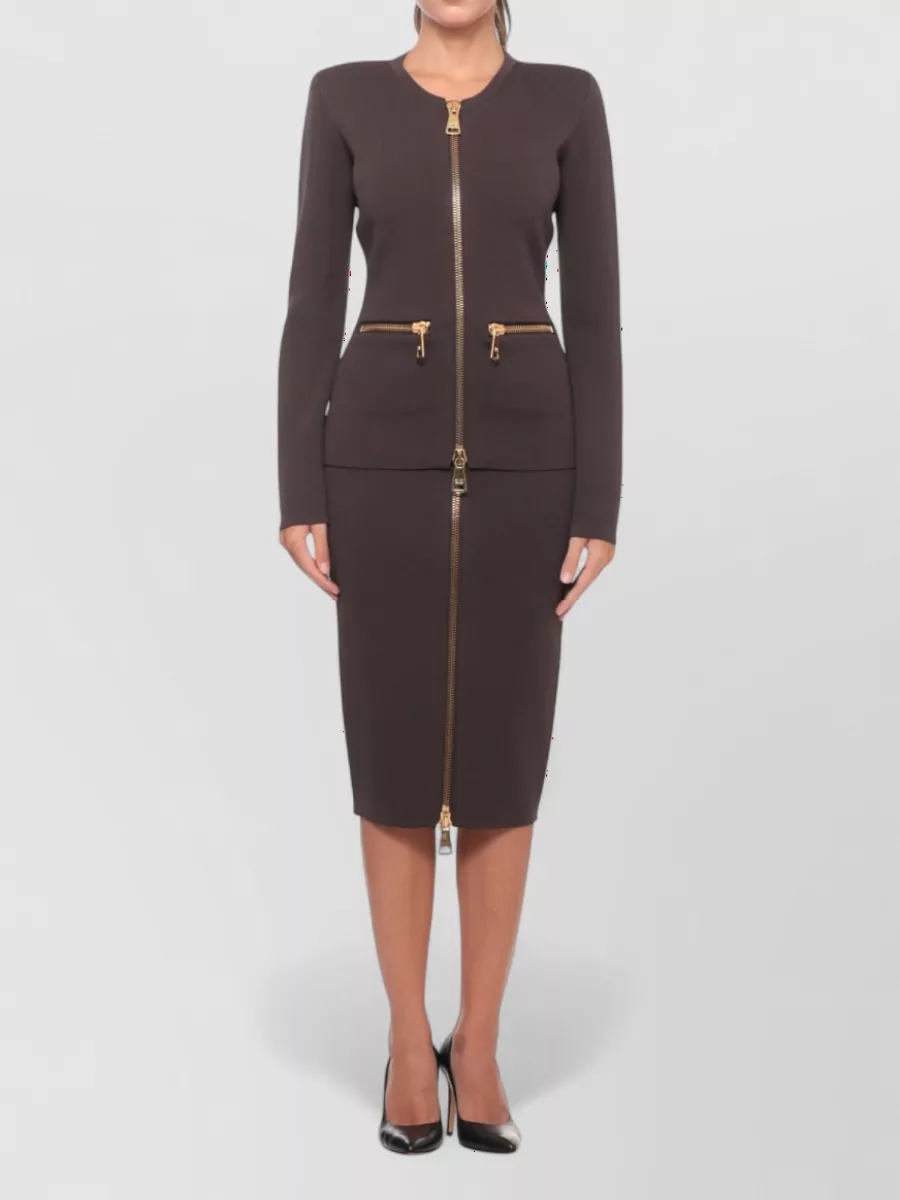 Elisabetta Franchi Padded Shoulder Long-Sleeve Jacket