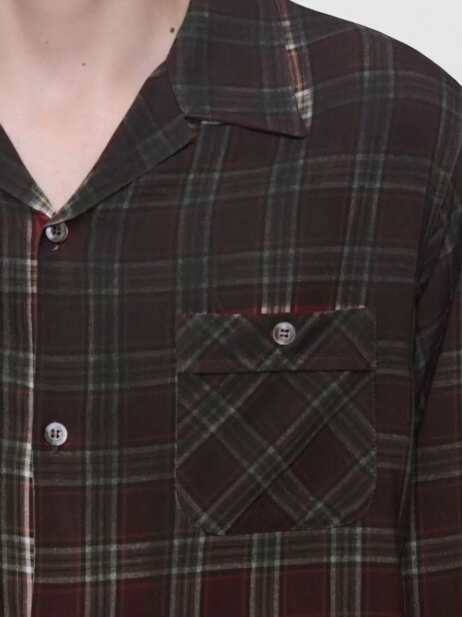 Maison Margiela Checked Gradient-Print Long-Sleeve Shirt