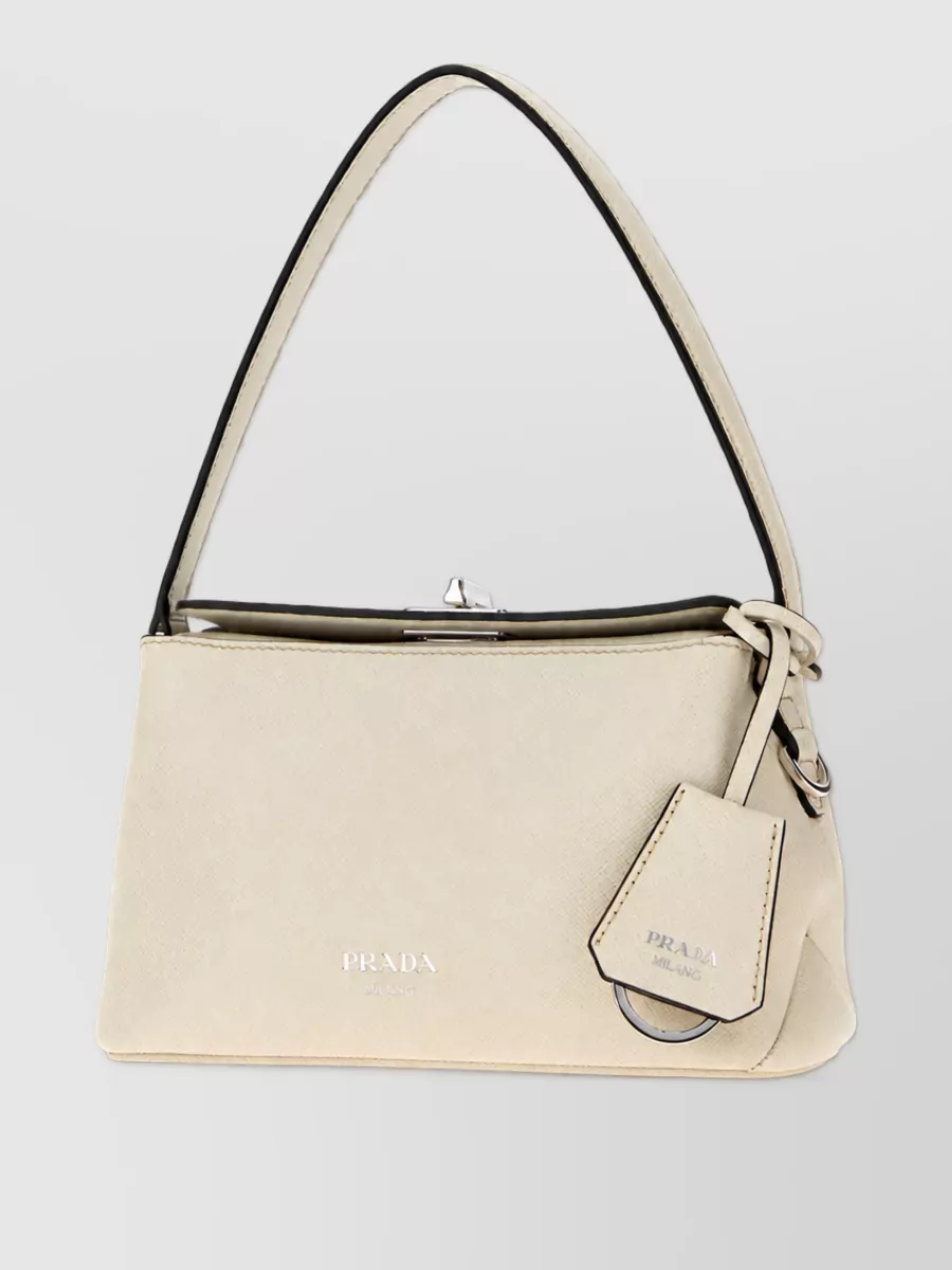 Prada midi leather clutch bag