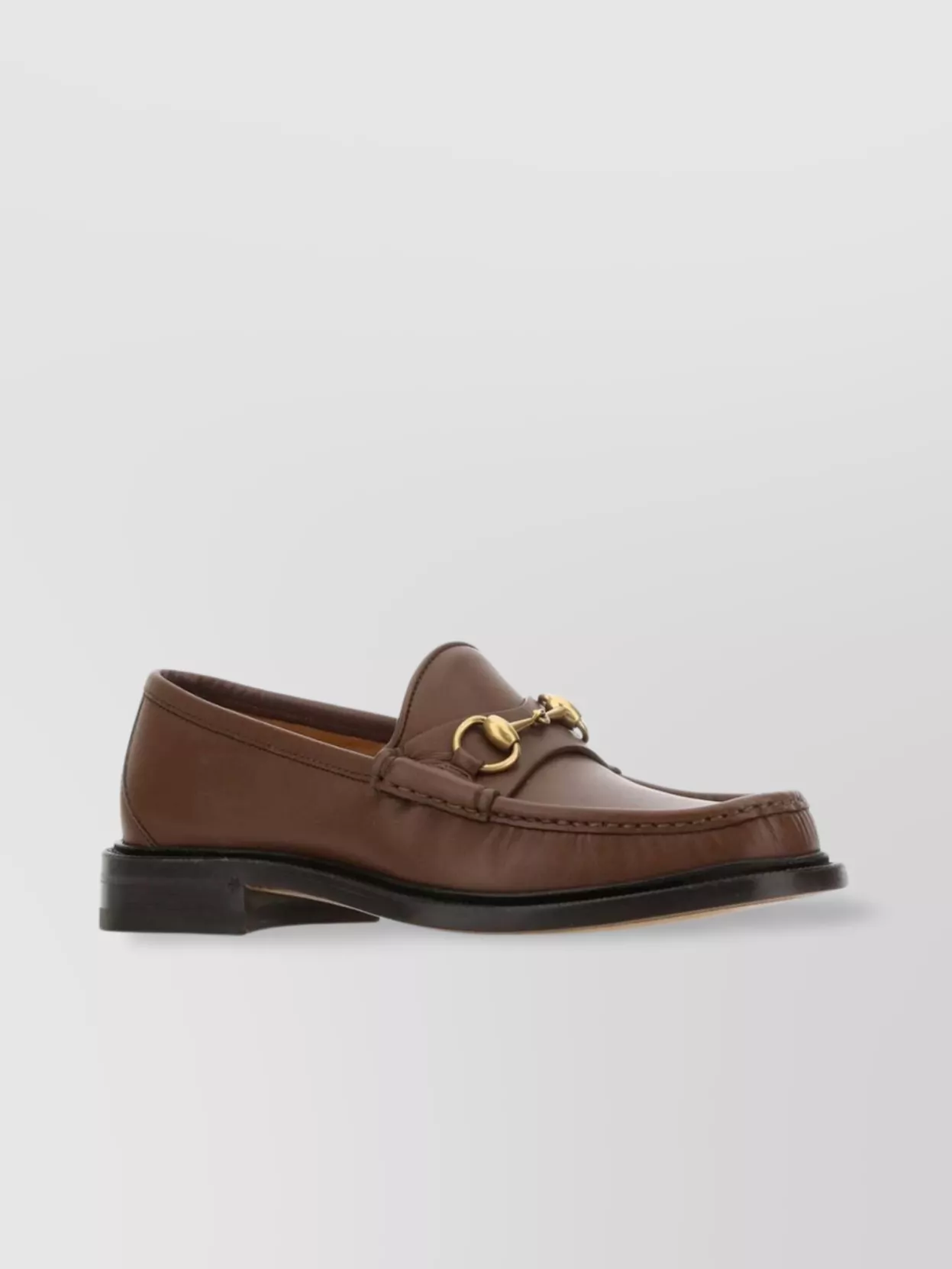 Shop Gucci Leather Loafers Featuring Horsebit Detail