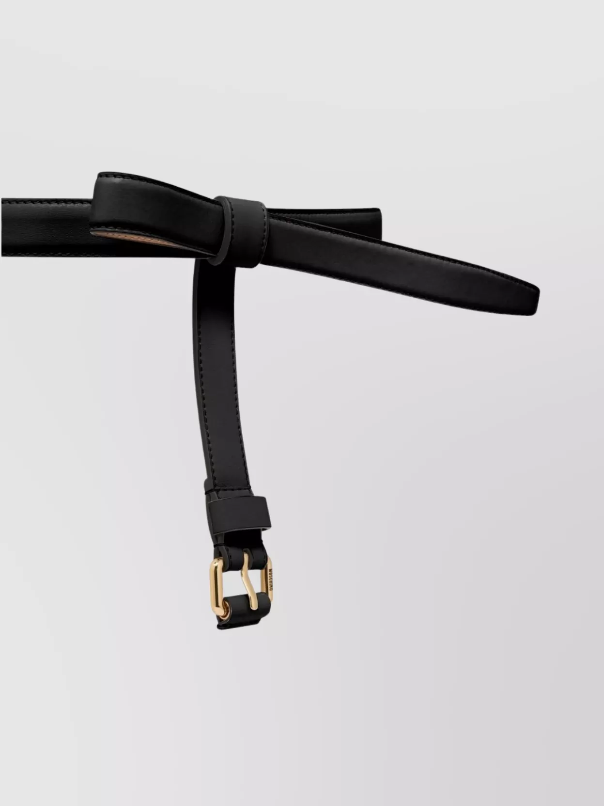 Moschino Adjustable Bow Detail Belt With Gold Buckle