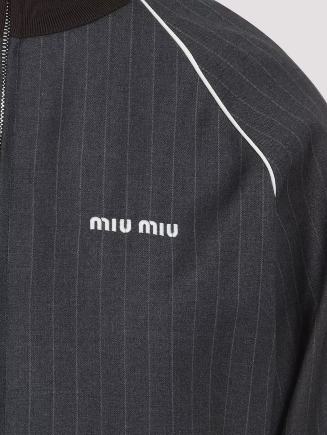 Miu Miu Wool Pinstripe Jacket Side Pockets