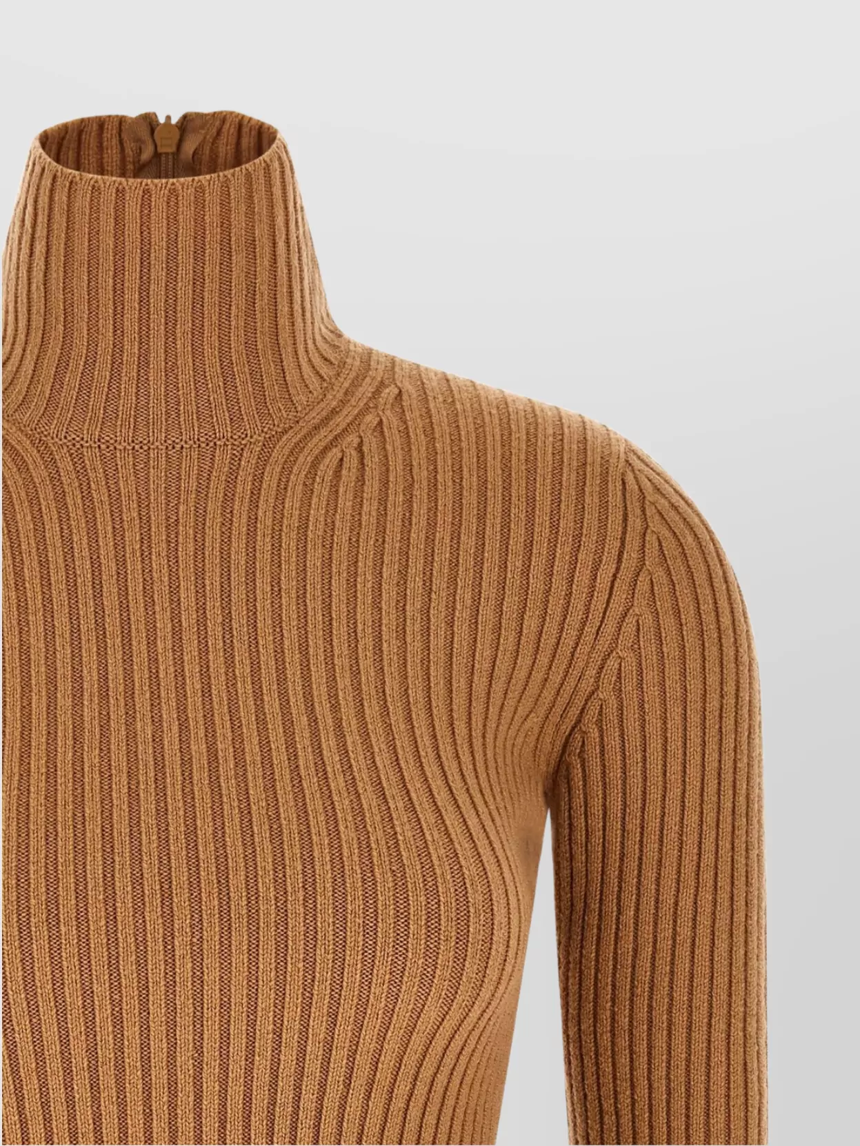 Max Mara Turtleneck Sweater Ribbed Texture
