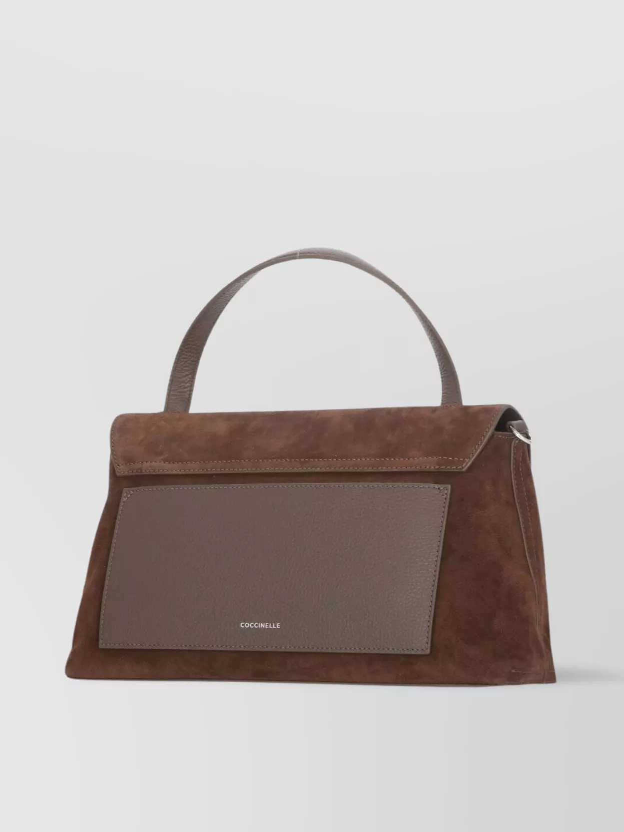 Coccinelle Suede Leather Shoulder Bag With Top Handle