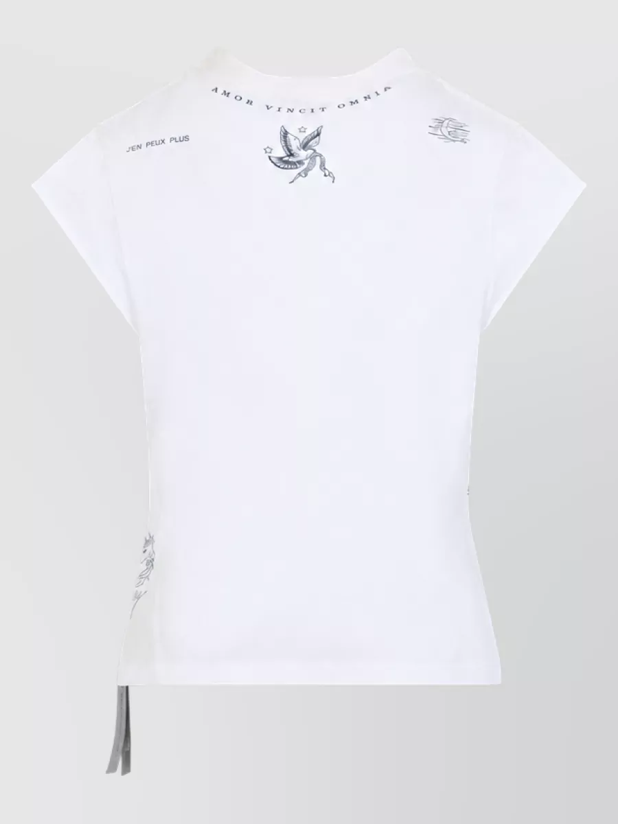 Balenciaga Distressed Printed Cotton Short-Sleeve Top