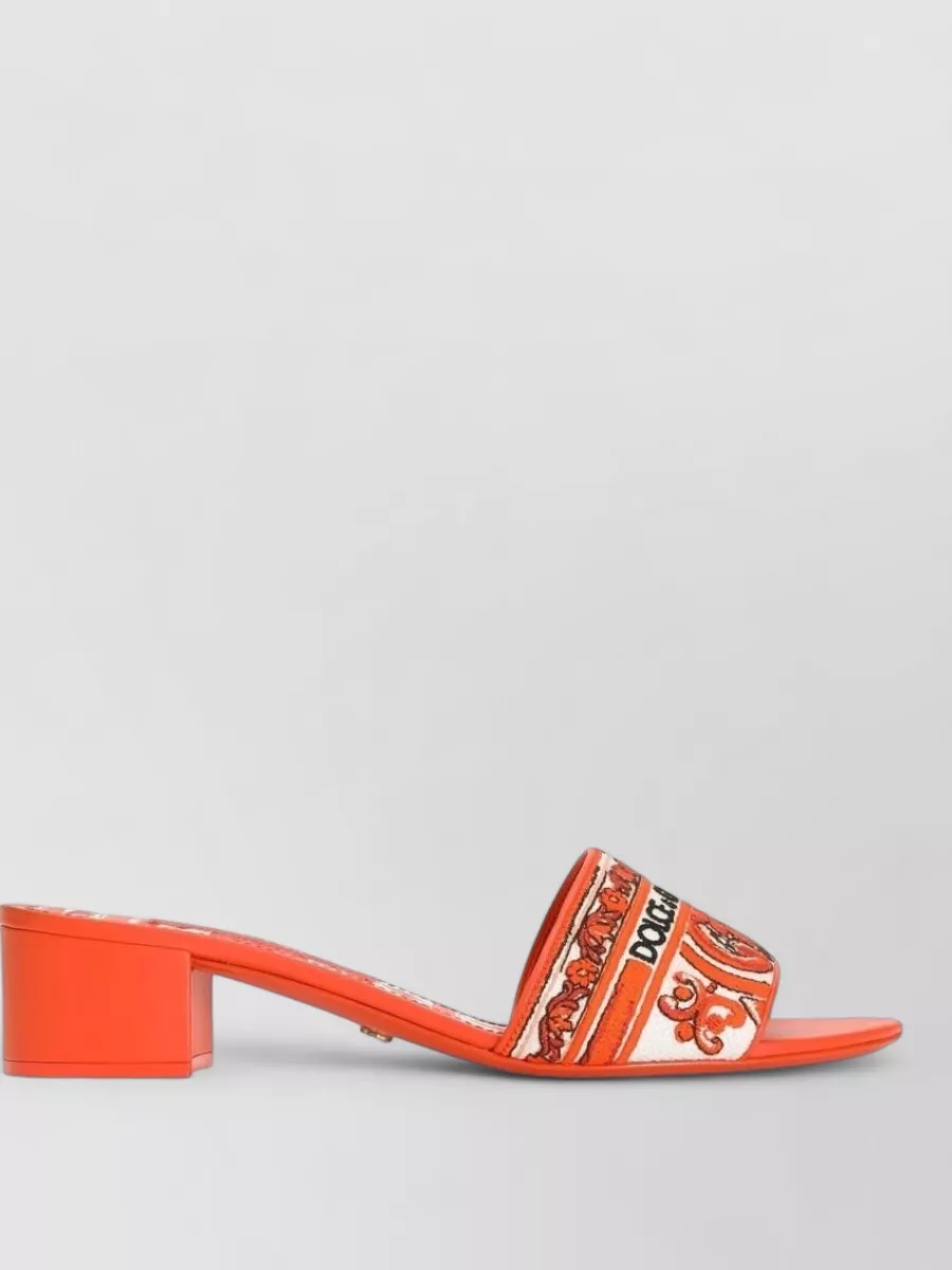 Dolce&Gabbana Printed Embroidered Mules
