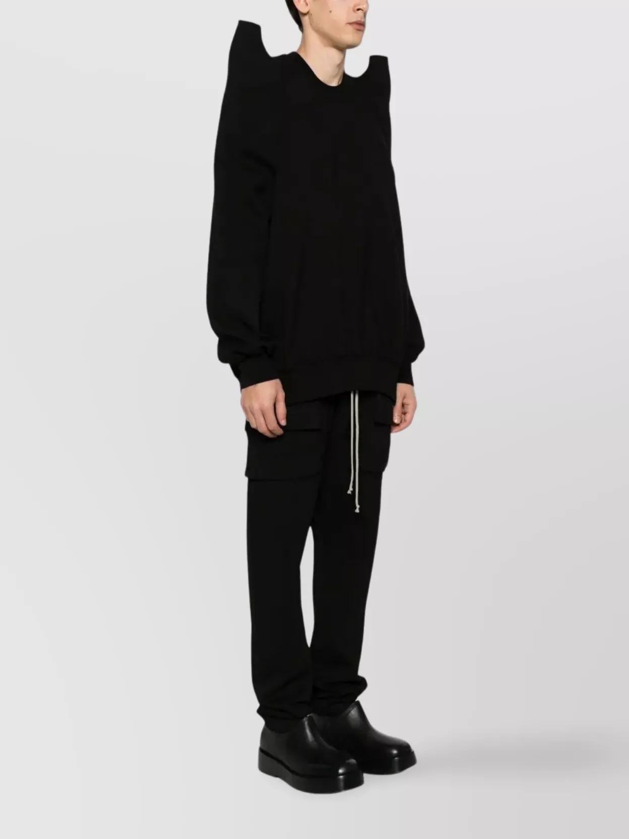 Rick Owens Drkshdw Shoulder Pad Crew Neck Sweater