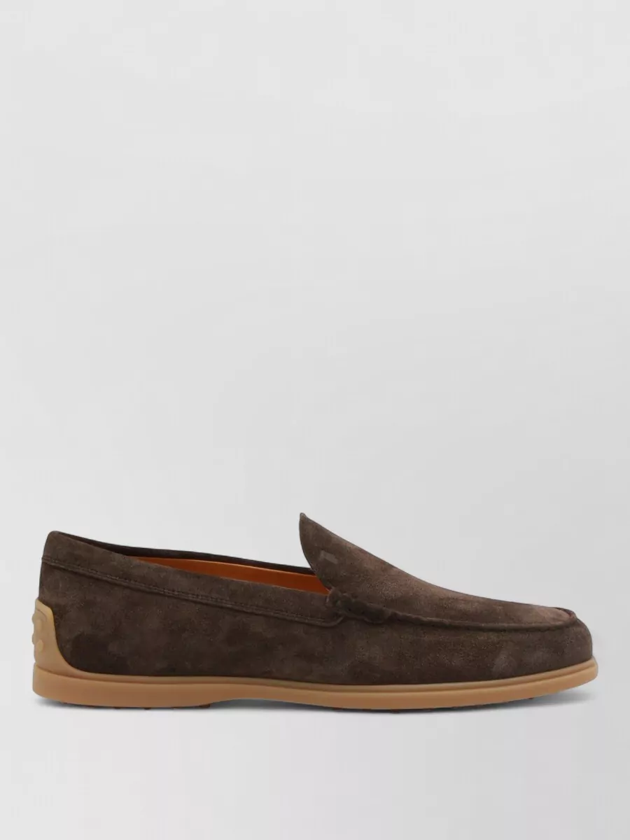 Tod's Suede Loafers With Round Toe Design