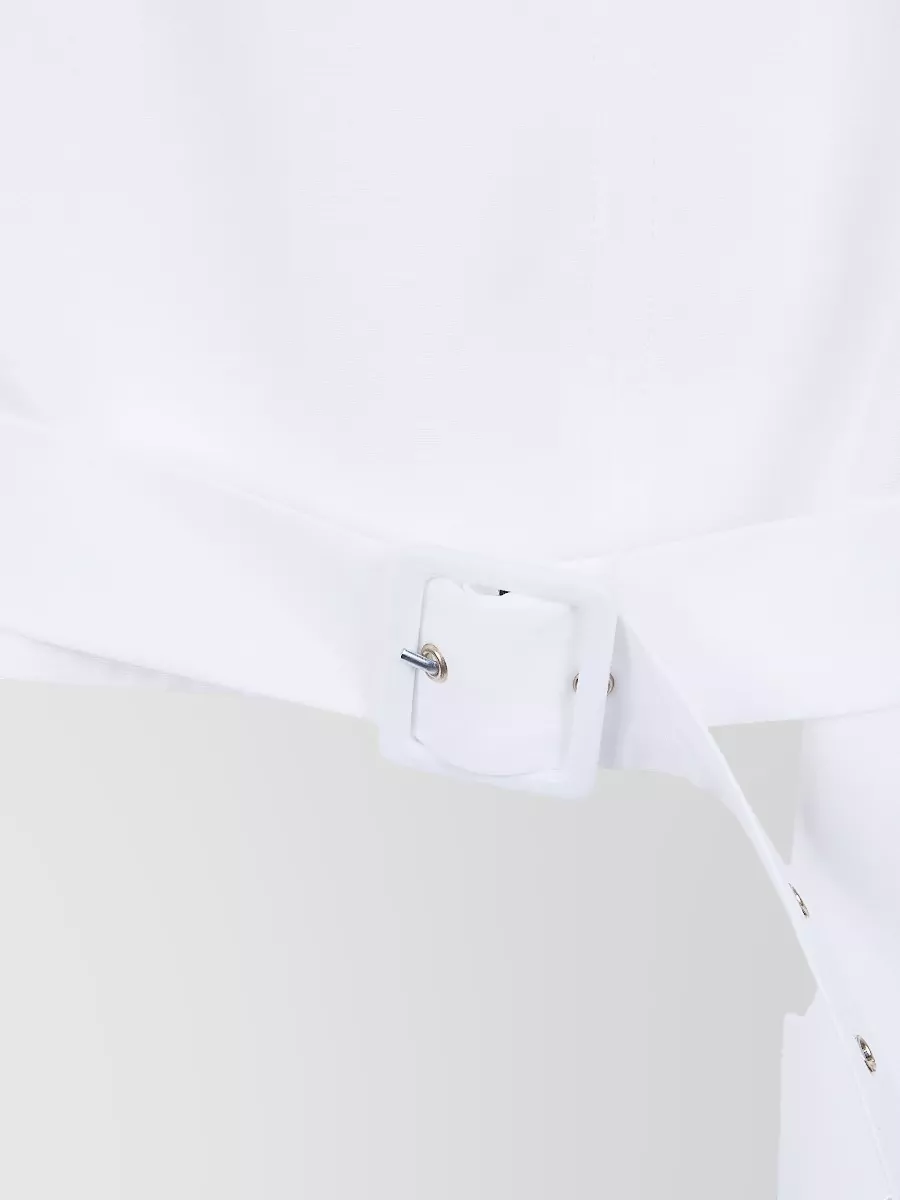 Semicouture Cotton Minidress Belted Waist Flared Hem