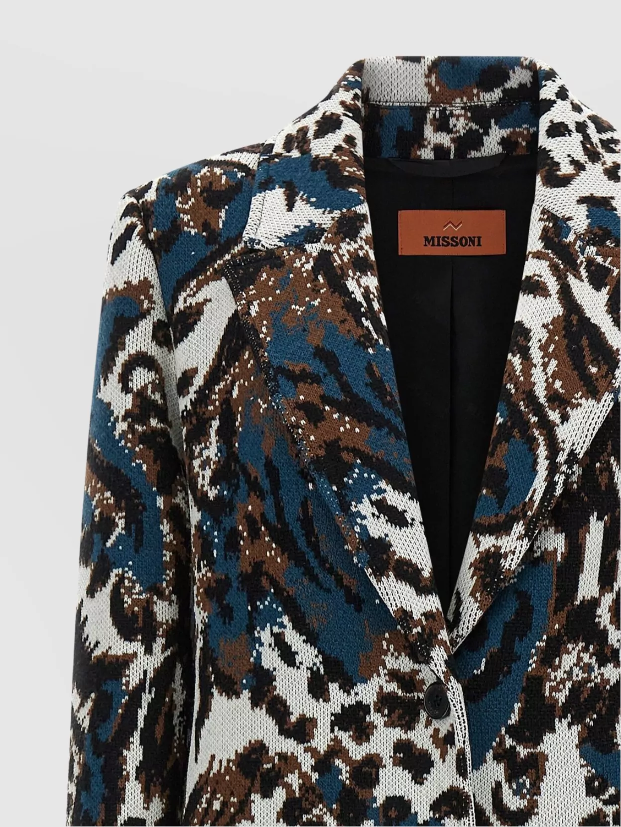 Missoni Long Animal Print Coat Featuring Pockets