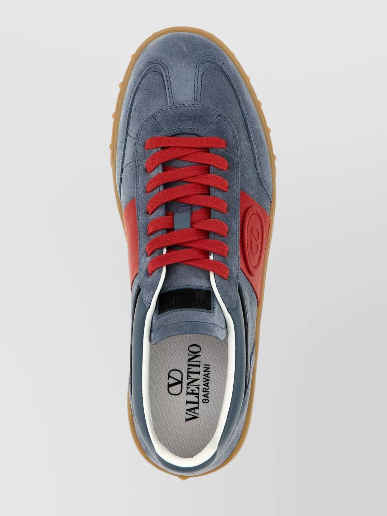 Valentino Garavani Men Upvillage Low Top Sneaker In Split Leather And Calfskin Nappa Leather