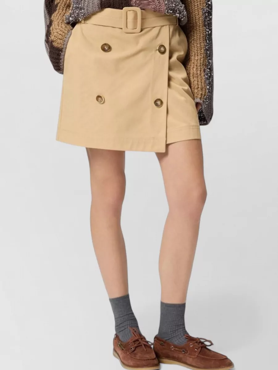 Pinko Cotton Mini Wrap Skirt