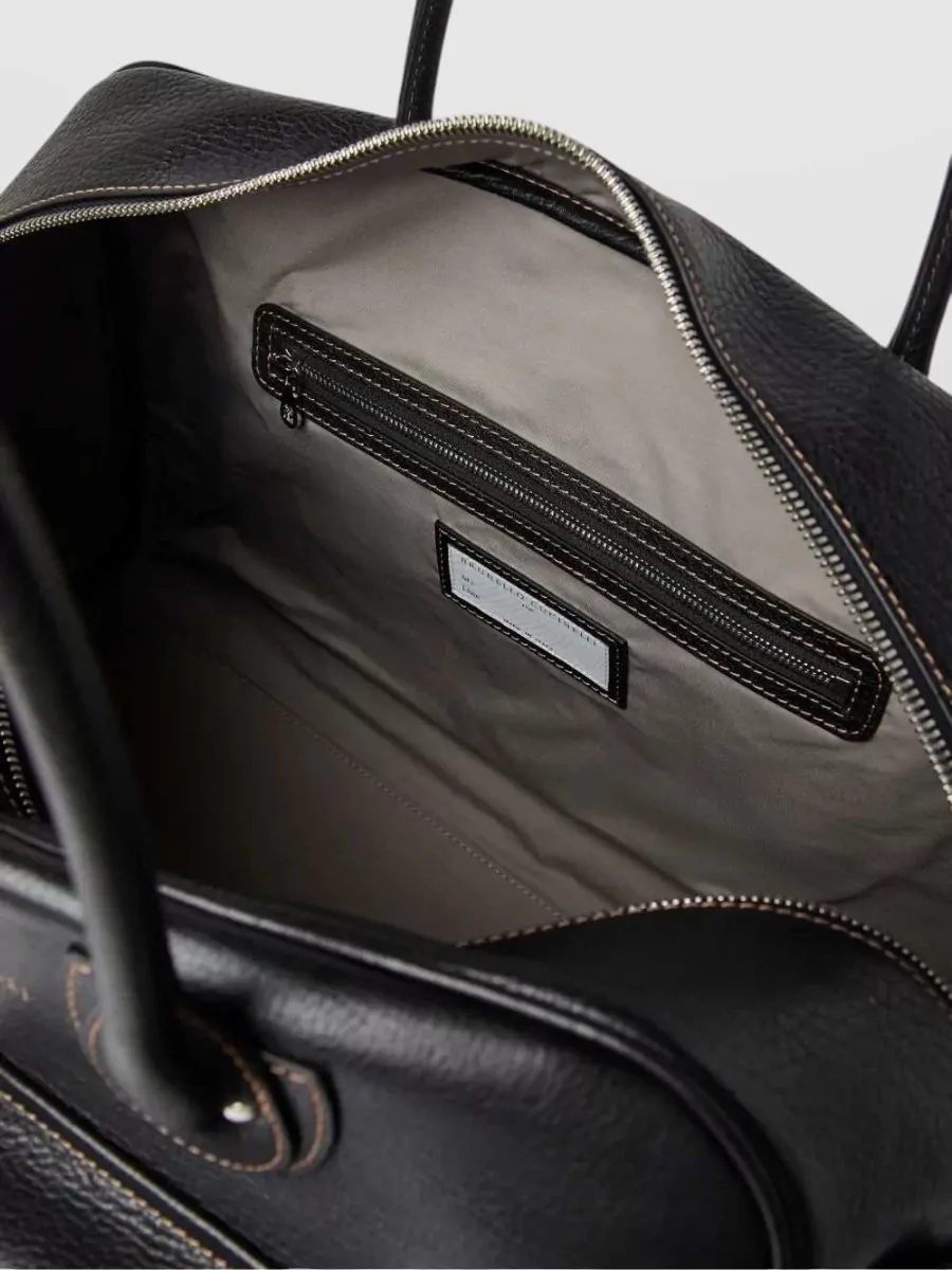 Brunello Cucinelli Leather Weekender Travel Bag