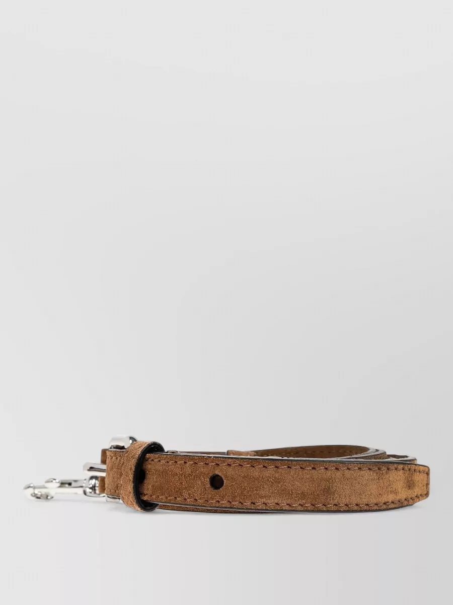 Moschino Shoulder Bag Suede Buckle Strap Handle