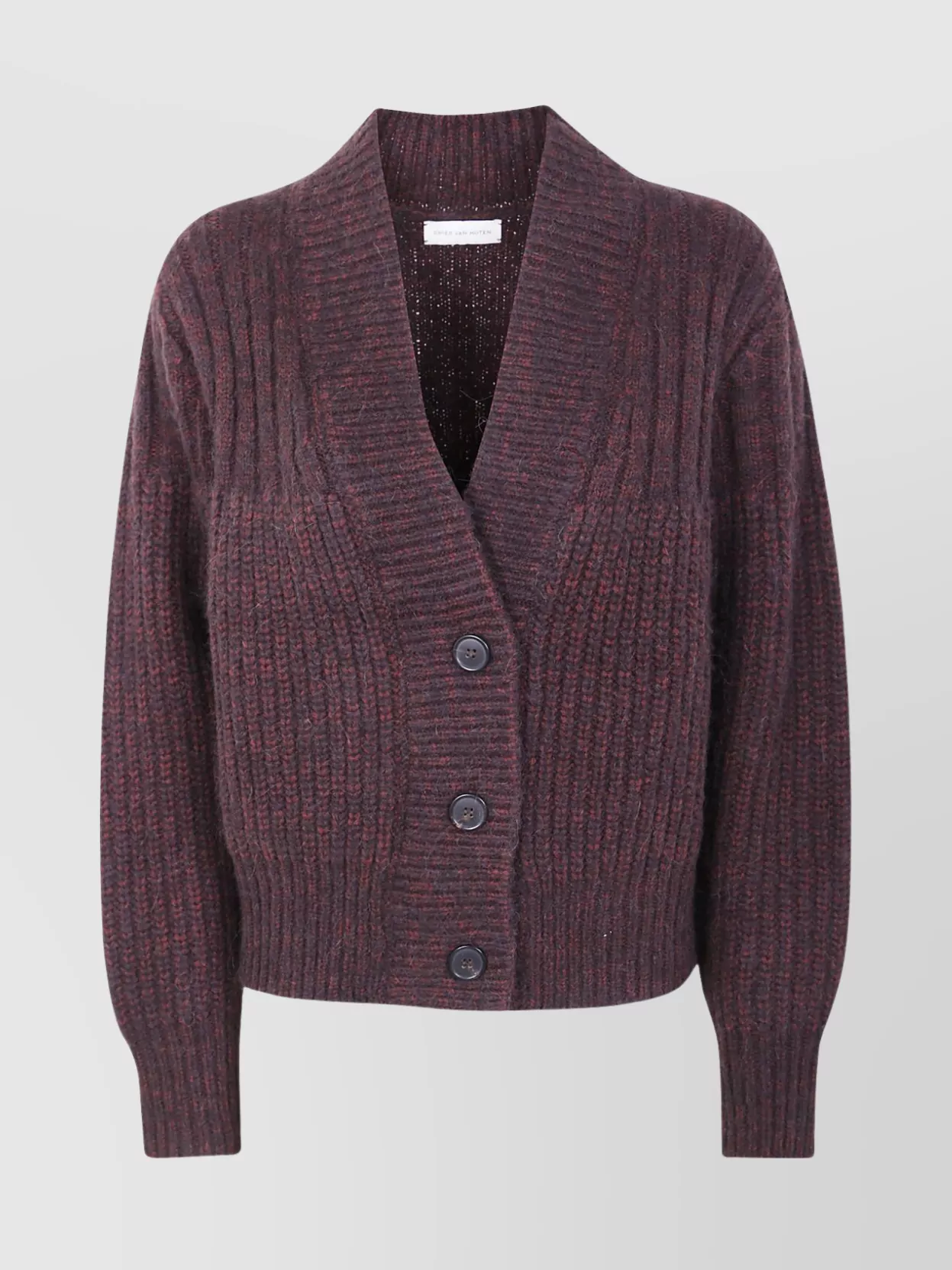 Dries Van Noten Chunky Knit V Neck Long Sleeve Cardigan