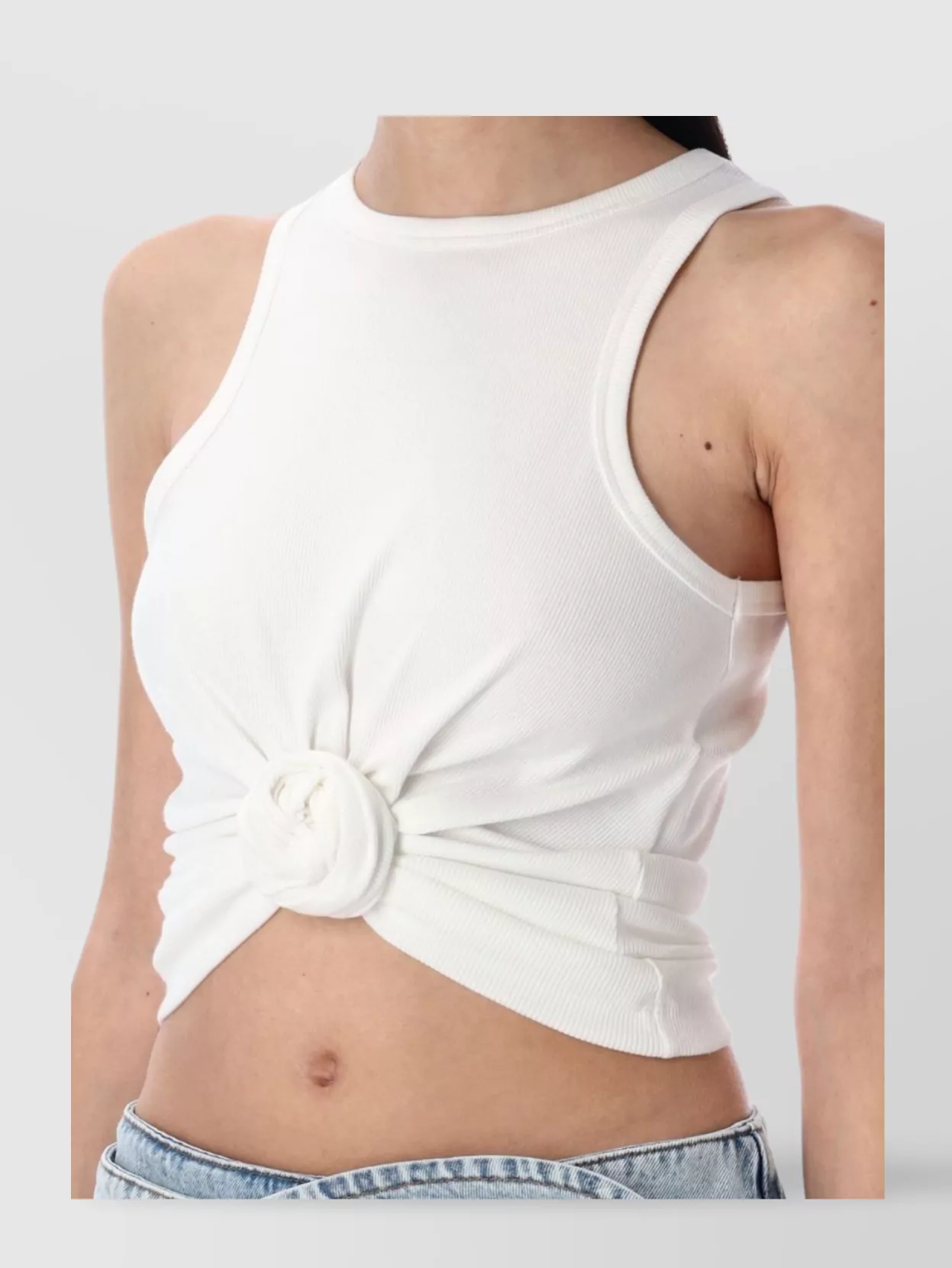 Magda Butrym Ribbed Sleeveless Top Knot Detail