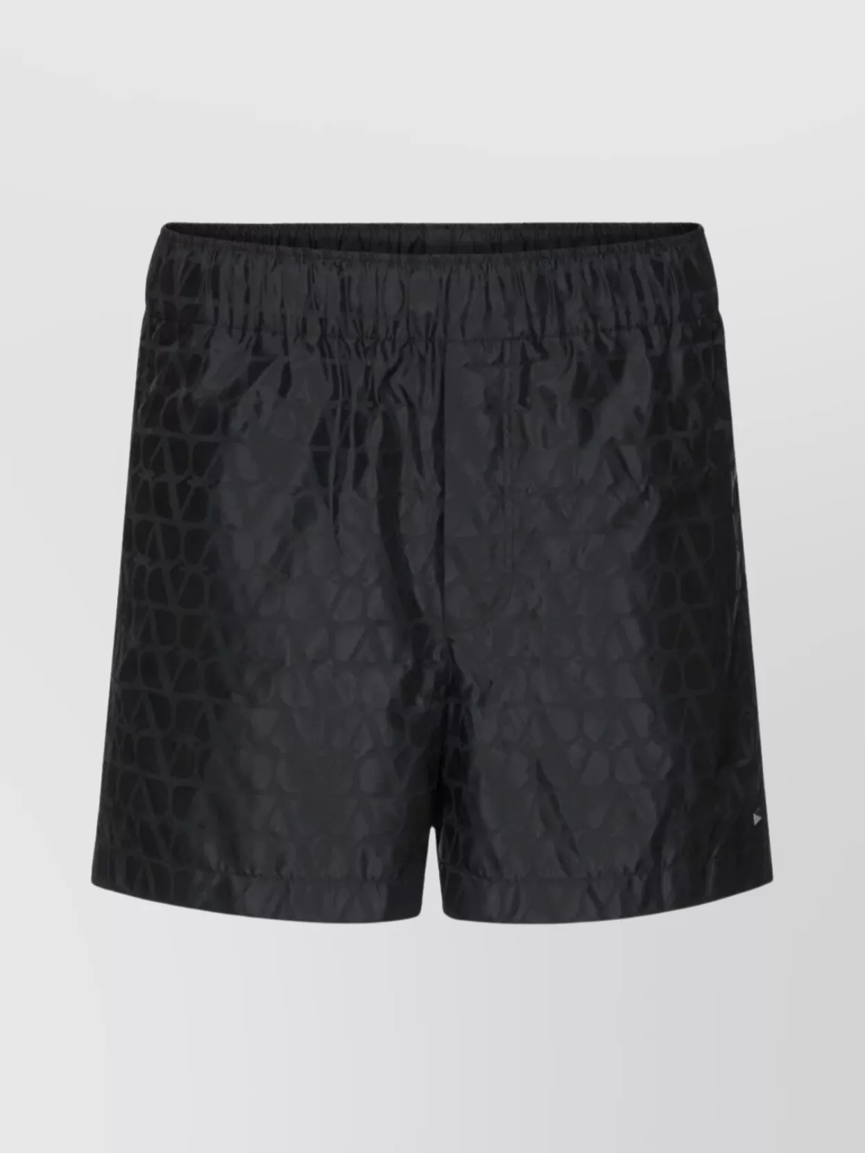 Shop Valentino Iconographe Print Nylon Swim Shorts In Black